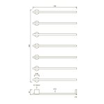 CEA Equilibrio Grzejnik elektryczny do ręczników 58 cm 7 elementy ścienny element zewnętrzny Satin Stainless Steel EQB07S