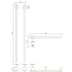 CEA Equilibrio Grzejnik elektryczny do ręczników 58 i 106 cm 3 element ścienny z przyciskiem zasilania element zewnętrzny Black Diamond Satin EQB73KDS