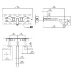 CEA Flag Bateria umywalkowa ścienna z wylewką 22 cm element zewnętrzny Bronze Satin FLG11ZS