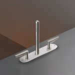 CEA Flag Bateria wannowa 3-otworowa na brzeg wanny ze słuchawką prysznicową element zewnętrzny Satin Stainless Steel FLG28S