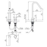 CEA Gradi Bateria umywalkowa 2-otworowa z obrotową wylewką H32 cm Satin Stainless Steel GRA21S