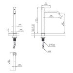 CEA Lutezia Plus Bateria umywalkowa jednootworowa do umywalki nablatowej H32 cm Satin Stainless Steel LTZ17S