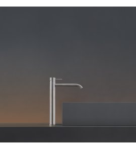 CEA Milo360 Bateria umywalkowa jednootworowa do umywalki nablatowej H31,5 cm Satin Stainless Steel MIL17S