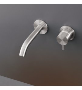 CEA Milo360 Bateria umywalkowa ścienna z wylewką 15,5 cm element zewnętrzny Satin Stainless Steel MIL141S