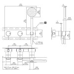 CEA Milo360 Bateria wannowa/prysznicowa ścienna z słuchawką i wężem element zewnętrzny Satin Stainless Steel MIL85HWS