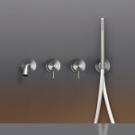 CEA Milo360 Bateria wannowa ścienna z wylewką, słuchawką i wężem element zewnętrzny Satin Stainless Steel MIL44WS