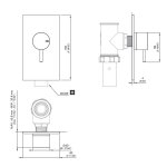 CEA Milo360 Zawór odcinający ścienny z zaworem spłukującym element zewnętrzny Satin Stainless Steel MIL150S