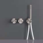 CEA Opus Bateria wannowa/prysznicowa ścienna ze słuchawką i wężem element zewnętrzny Satin Stainless Steel OPS24WS