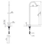 CEA Wylewka umywalkowa obrotowa jednootworowa H52,6 cm Satin Stainless Steel FRE109S