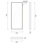 Cielo Argo Lustro wiszące, mocowane na ścianie 40x95 cm, z oświetleniem LED Czarny ARSPSALFE