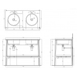 Cielo Catino Doppio Umywalka wpuszczana w blat 110x54 cm z otworem na baterie, Biały CALAD