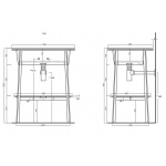 Cielo Catino Oval Stelaż pod umywalkę 70x50 cm czarny CASTO