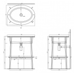 Cielo Catino Ovale Umywalka owalna wpuszczana w blat 70x50 cm Biały CALAO