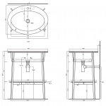 Cielo Catino Ovale Umywalka owalna wpuszczana w blat 70x50 cm z otworem na baterie, Biały CALAOF
