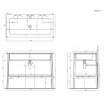 Cielo Catino Rettangolare Umywalka wpuszczana w blat 110x54 cm z otworem na baterie, Biały CALAR