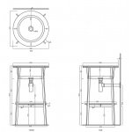 Cielo Catino Tondo Umywalka wpuszczana w blat Ø50 cm biała CALAT