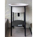 Cielo Catino Tondo Umywalka z korkiem Ø50 biała na stelażu z półką CALATTL+CASTTNM+CAPITLV+PIL01TL