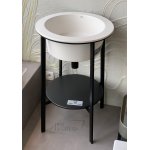 Cielo Catino Tondo Umywalka z korkiem Ø50 biała na stelażu z półką CALATTL+CASTTNM+CAPITLV+PIL01TL