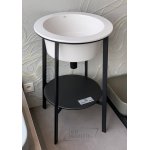 Cielo Catino Tondo Umywalka z korkiem Ø50 biała na stelażu z półką CALATTL+CASTTNM+CAPITLV+PIL01TL