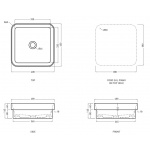 Cielo Enjoy Umywalka kwadratowa 40x40cm, stawiana na blat Biały EJLASIQ