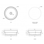 Cielo Enjoy Umywalka okrągła ∅40 cm, stawiana na blat Biały EJLASIT