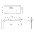 Cielo Enjoy Umywalka prostokątna 140x48cm, ścienna Biały EJLS140