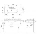 Cielo Enjoy Umywalka prostokątna 120x48cm, ścienna Biały EJLS120