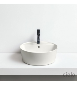 Cielo Era - Eco Umywalka stawiana na blacie z półką na baterie Biały HALAT45