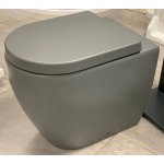 Cielo Smile Miska bezrantowa/rimless stojąca z deską wolnoopadającą 53,5x34,5x42 cm cemento SMVASKCM+CPVSMFCM