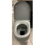 Cielo Smile Miska bezrantowa/rimless stojąca z deską wolnoopadającą 53,5x34,5x42 cm cemento SMVASKCM+CPVSMFCM