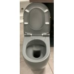 Cielo Smile Miska bezrantowa/rimless stojąca z deską wolnoopadającą 53,5x34,5x42 cm cemento SMVASKCM+CPVSMFCM