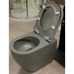 Cielo Smile Miska bezrantowa/rimless stojąca z deską wolnoopadającą 53,5x34,5x42 cm cemento SMVASKCM+CPVSMFCM