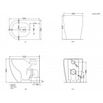 Cielo Smile Miska bezrantowa/rimless stojąca z deską wolnoopadającą 53,5x34,5x42 cm cemento SMVASKCM+CPVSMFCM