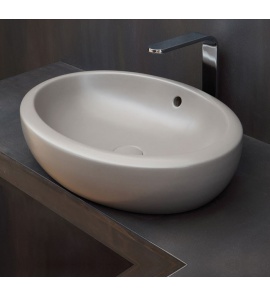Cielo Fluid Umywalka owalna stawiana na blat 60x45cm Biały FLLA60