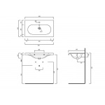 Cielo Fluid Umywalka ścienna 80x48 cm Biały FLLS80