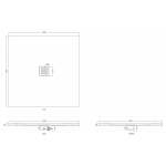 Cielo Infinito Brodzik kwadratowy 100x100cm Biały PD3100100