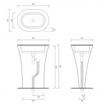 Cielo Karim Postument pod umywalkę, owalna biały AMCOLO