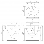 Cielo Le Giare Umywalka ścienna 70x51cm Biały LGLS70