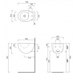 Cielo Le Giare Umywalka ścienna 34x50cm Biały LGLS
