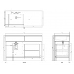 Cielo Milano Umywalka wpuszczana w blat 120x50 cm z otworem na baterie, Biały MILA