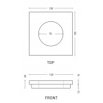 Cielo Półka z wgłębnieniem okrągłym 12x12cm, kwadratowa Biały ACMP4