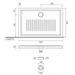 Cielo Settanta Brodzik prostokątny 80x120cm Biały PD780120