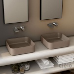 Cielo Shui Comfort Umywalka stawiana na blat 40x40 cm biała SHCOLAQ40