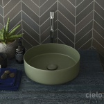 Cielo Shui Comfort Umywalka stawiana na blat 40x40 cm biała SHCOLAT40