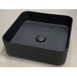     Cielo Shui Comfort Umywalka stawiana na blat 40x40 cm z korkiem czarny mat SHCOLAQ40BA+PIL01BA