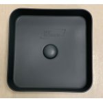     Cielo Shui Comfort Umywalka stawiana na blat 40x40 cm z korkiem czarny mat SHCOLAQ40BA+PIL01BA