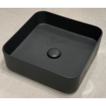     Cielo Shui Comfort Umywalka stawiana na blat 40x40 cm z korkiem czarny mat SHCOLAQ40BA+PIL01BA