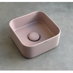 Cielo Shui Comfort Umywalka stawiana 25x25 z korkiem klik klak cipria MILAQCP+PIL01CP