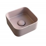 Cielo Shui Comfort Umywalka stawiana 25x25 z korkiem klik klak cipria MILAQCP+PIL01CP