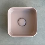 Cielo Shui Comfort Umywalka stawiana 25x25 z korkiem klik klak cipria MILAQCP+PIL01CP